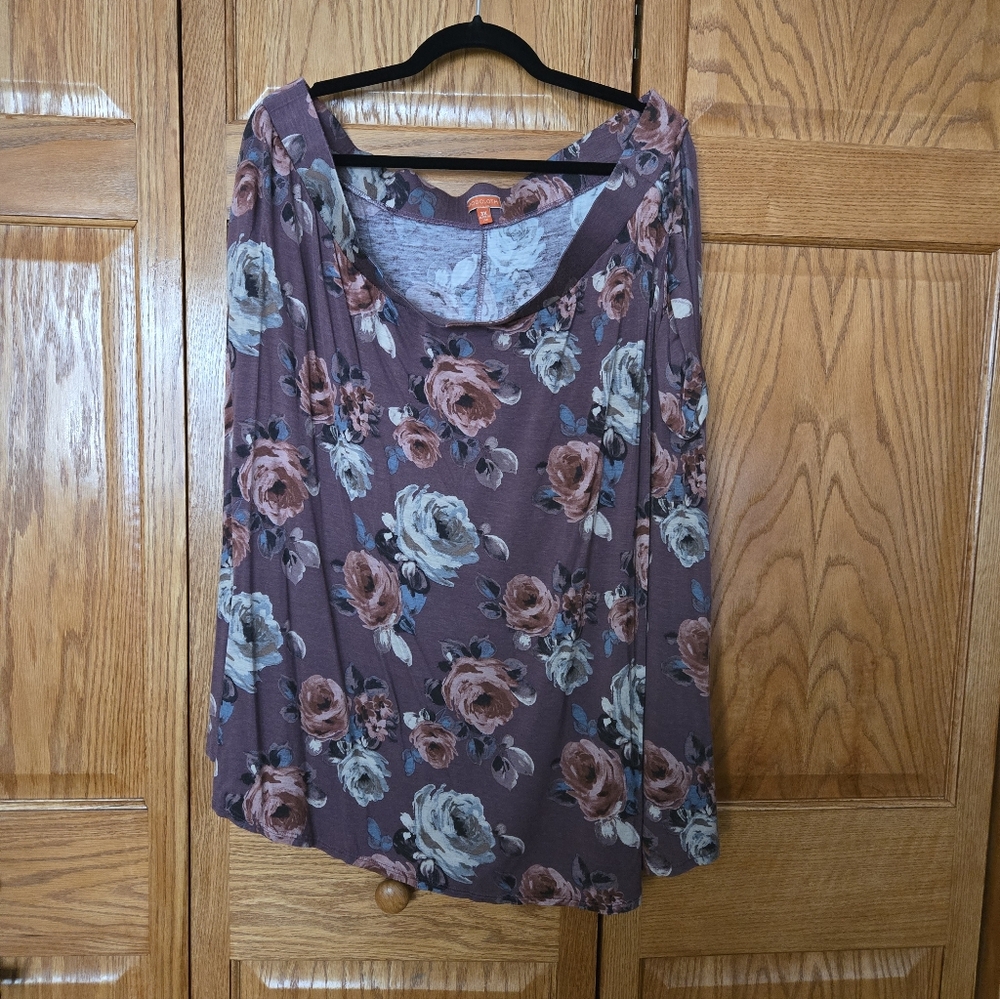 Modcloth Floral A-Line Skirt in Purple and Pink With Pockets!